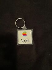 Apple Mac OS Rainbow/Smile Face Clear Acrylic Keychain - 1990s Vintage picture