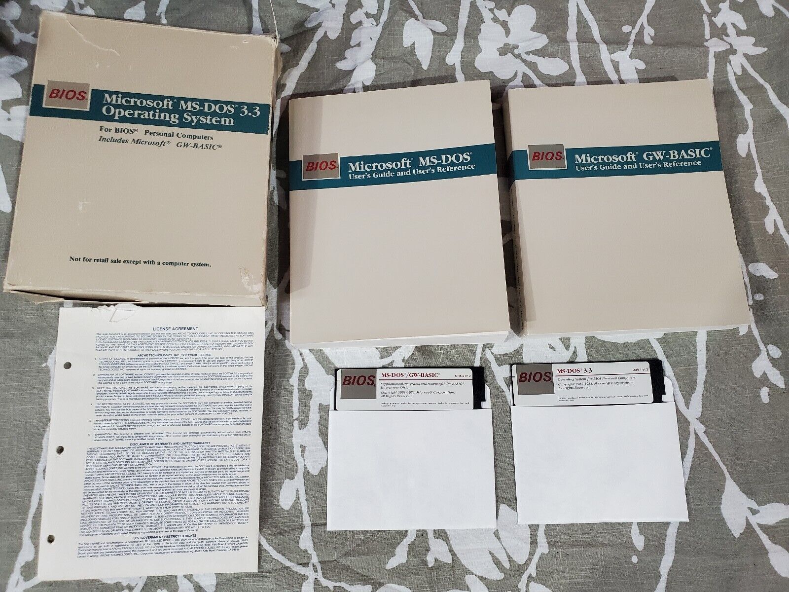 Rare Vintage Microsoft MS DOS 3.3 Opersting System BIOS 1980s
