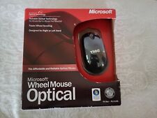 Vintage Microsoft Wheel Mouse Optical Mouse White USB PS2 New Factory Sealed picture