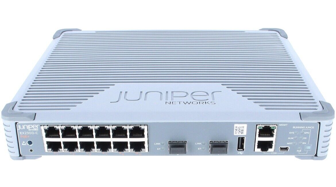 Juniper EX2300-C-12P POE+ Switch 2x10G SFP+ TESTED