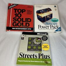 Lot Of 3 Vintage Software Microsoft Streets Plus Netscape Power Pack IBM Top 10  picture