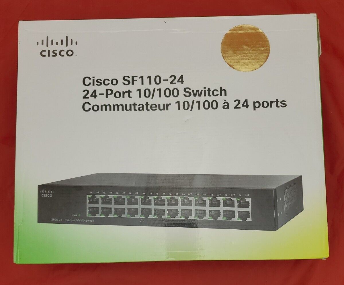 Cisco SF110-24 24-Port 10/100 Desktop Rack-Mountable Switch SF11024NA