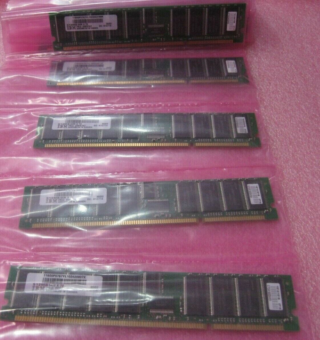 12GB Memory - ( 24 * 512MB ) Lot 24 IBM 00P5767 512MB DIMM 64MX72  Total 12Gb