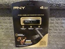 PNY 4GB USB 2.0 Flash Drive Micro Swing High Speed Attache Black BRAND NEW picture