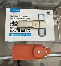 Movespeed Fingerprint USB Flash Drive 256 GB Silver with Sleeve Pen Thumb Drive picture