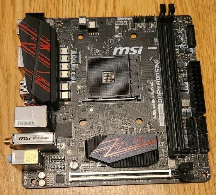 MSI B450I GAMING PLUS AC Socket AM4 AMD Mini-ITX Motherboard