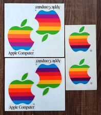 Vintage Apple Computer Stickers 1990 Rainbow Apple Decals picture