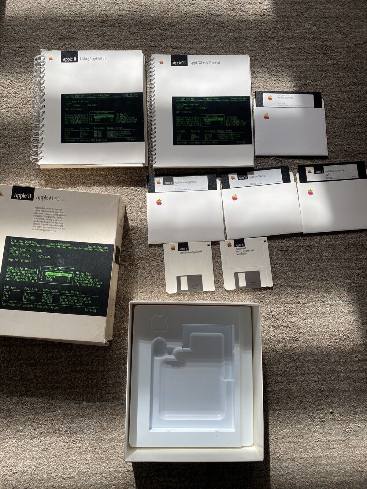 Vintage Apple II Appleworks Computer Software And Manuals W/Original Box
