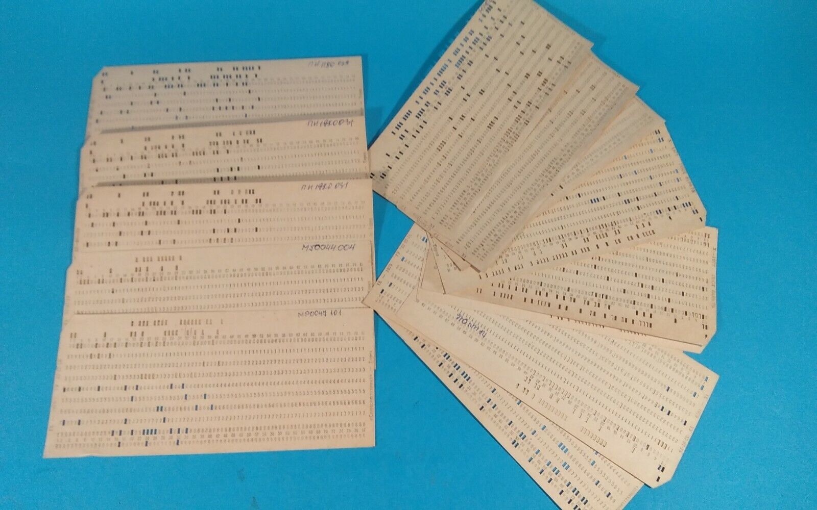  USSR Soviet Computer Mainframe Punch Card Perforated 1970s 10 pcs 8
