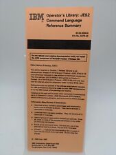 IBM JES2 MVS Command Language Reference Card 1987 Vintage Mainframe picture