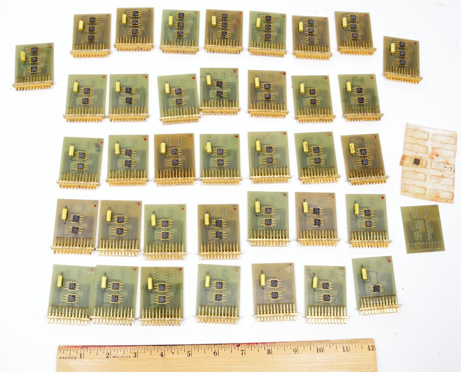 Lot of 37 Small Mainframe Computer Logic board card with Gold Flatpacks