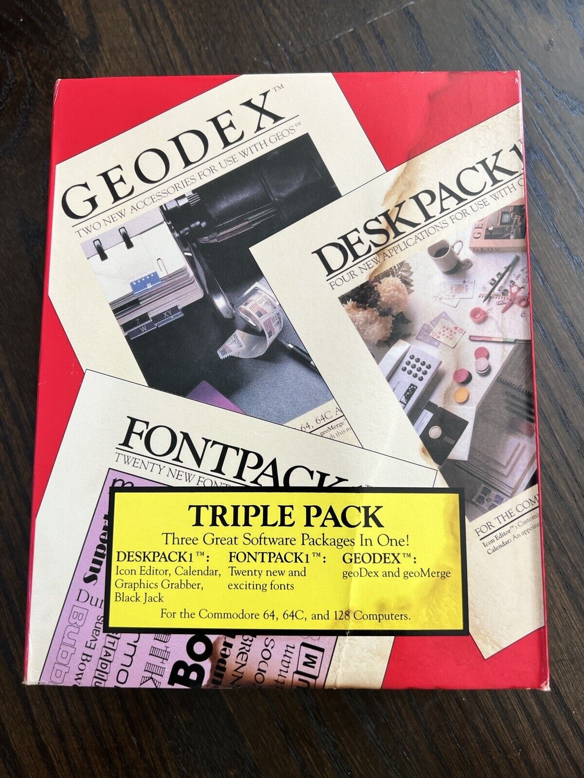 New Sealed Vintage Commodore 64 Software Desk Pack 1 Geodex Fontpack 1 C64