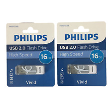 Philips USB 2.0 Flash Drive High Speed 16GB (FM16FD06B) Lot Of 2 picture