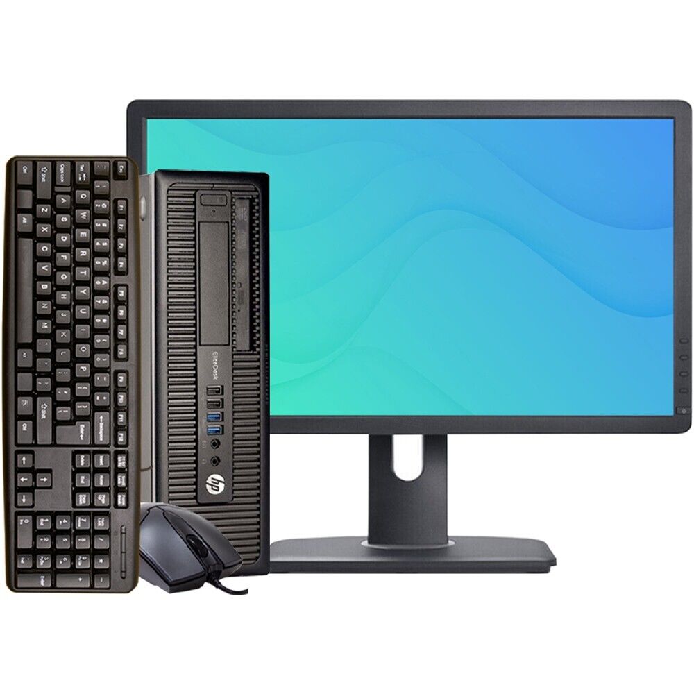 HP Desktop i5 Computer 8GB RAM 240GB SSD 20in LCD Windows 10 PC Wi-Fi DVD/RW