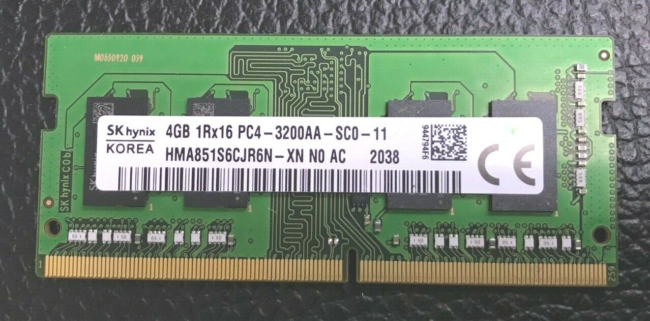 SK Hynix 4GB DDR4 3200MHz PC4-3200AA SODIMM ( HMA851S6CJR6N-XN ) HP Laptop RAM