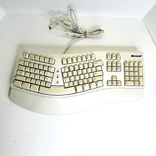 Microsoft Natural Ergonomic Keyboard Wired PS2 White 59758 Vintage 90s picture