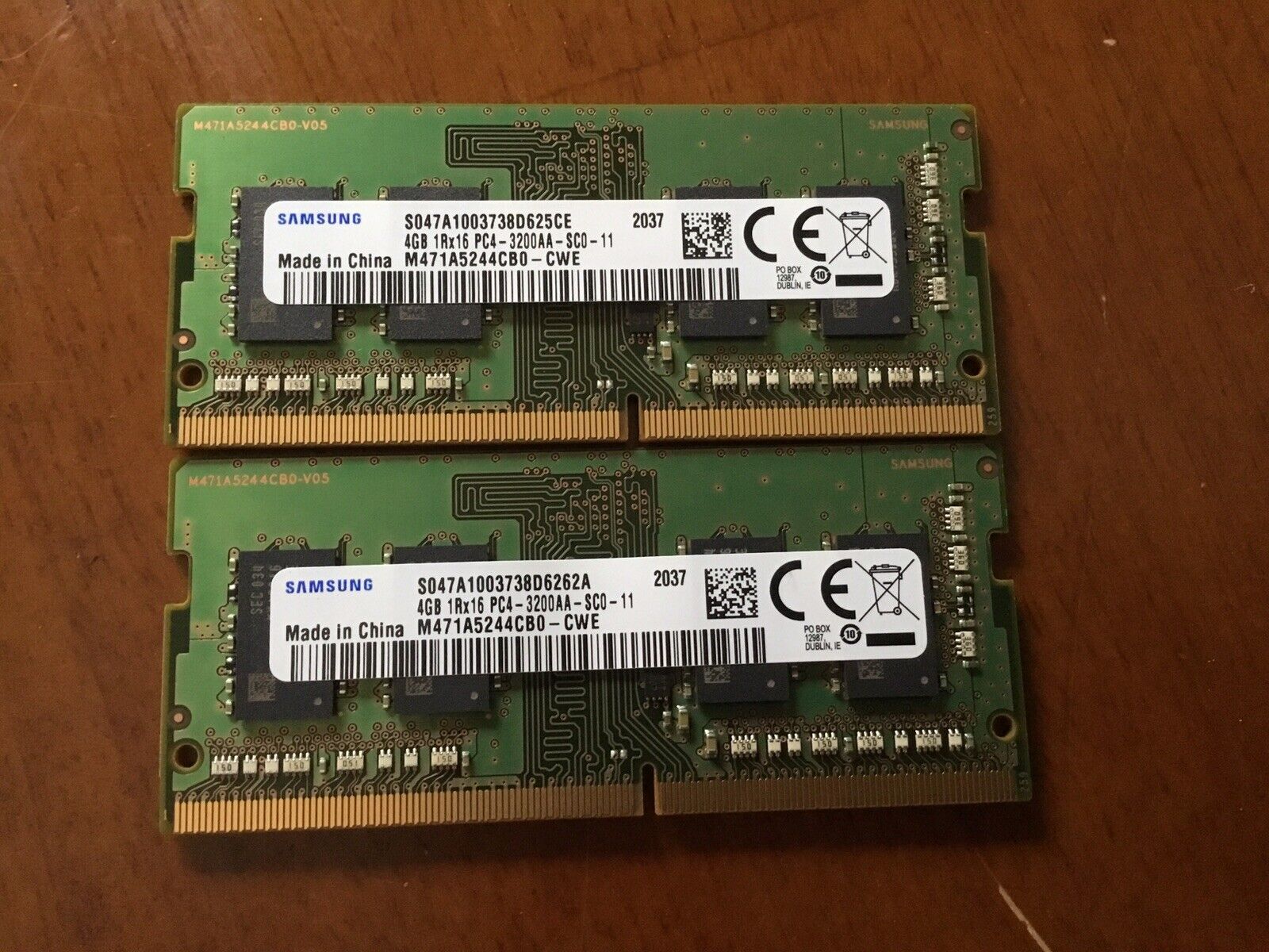 Samsung 8GB (2x4GB) 1Rx16 DDR4 3200MHz PC4-3200AA-SC0 SODIMM Laptop Memory RAM