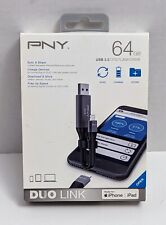 PNY 64GB DUO LINK iOS USB 3.0 OTG Flash Drive - BRAND NEW SEALED picture