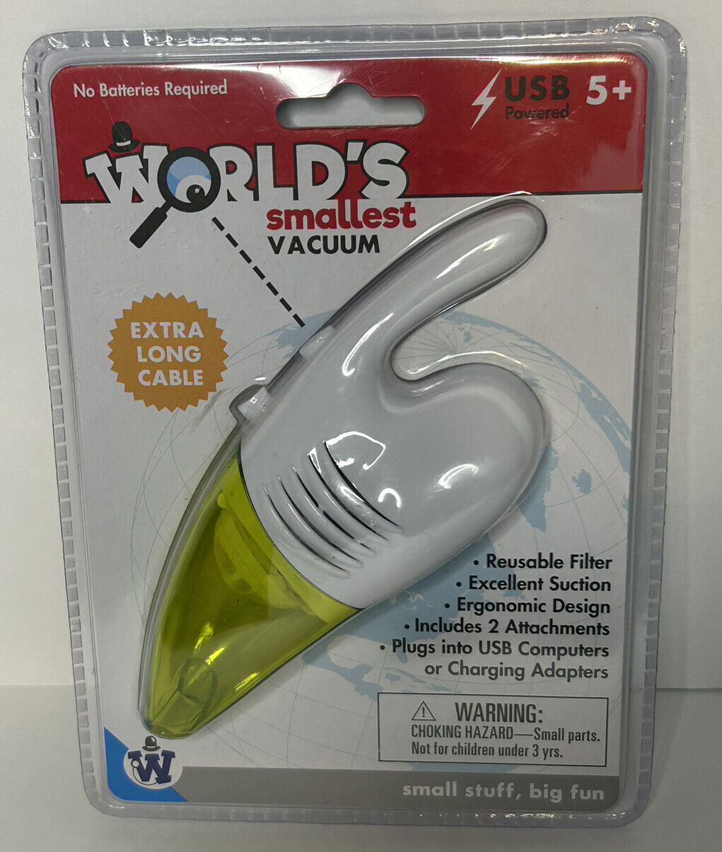 Westminster World’s Smallest Yellow Vacuum USB Powered Extra Long Cable NEW