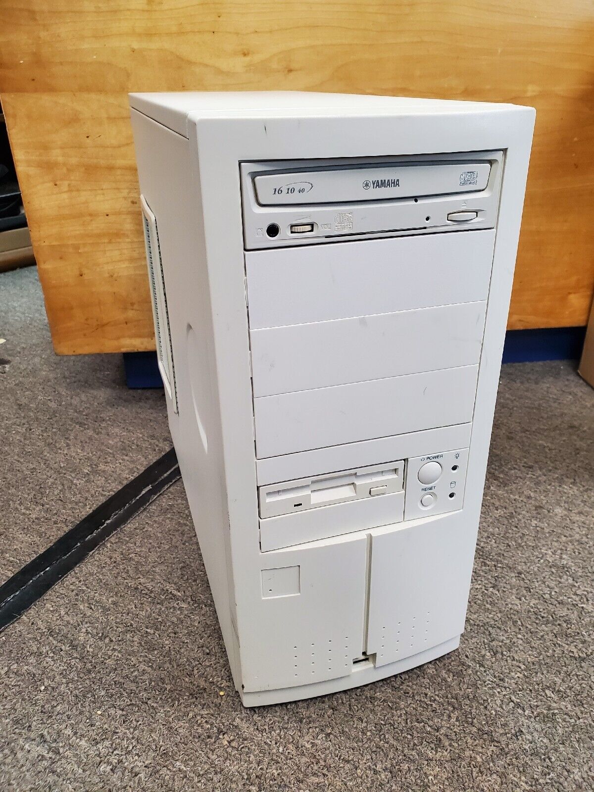 Vintage Beige ATX Mid Tower Computer Case with Bonus Parts As Is