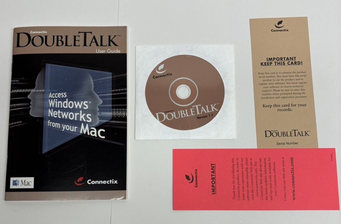 Connectix DoubleTalk Windows Network Access for Vintage Mac Macintosh