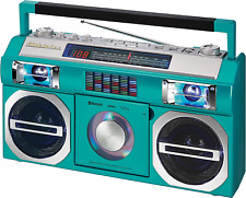 Vintage Aqua Turquoise 80'S Retro Street Bluetooth Wireless Streaming Boombox Re picture