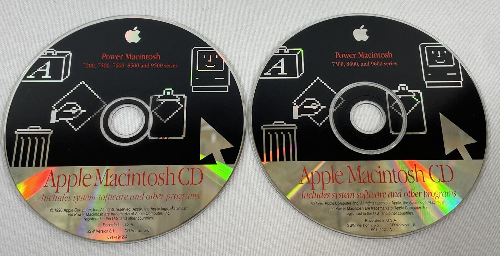 Vintage 1996 Apple Power Macintosh Mac CD-ROM 2-Discs ONLY Computer Software