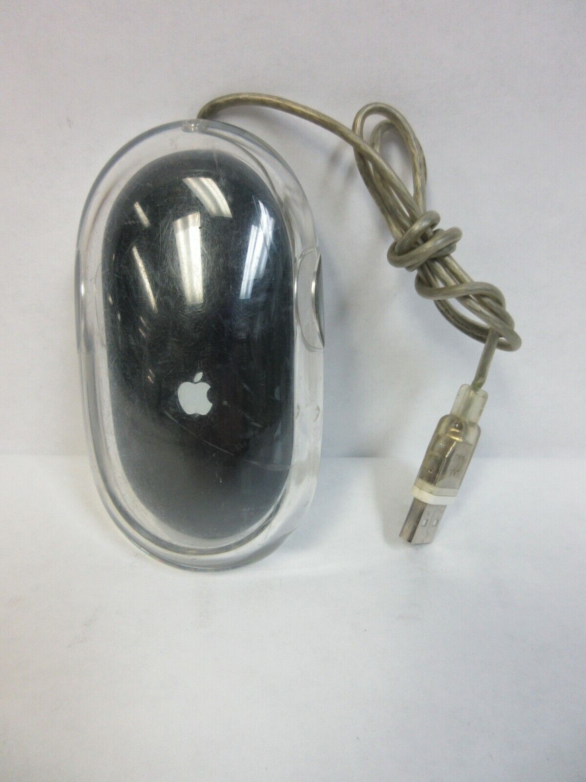  Vintage Genuine Apple M5769 Wired Optical USB Mouse Black/Clear