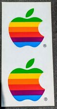 Vintage Apple Computer Macintosh Rainbow Logo Decal Stickers – Sheet of 2 picture