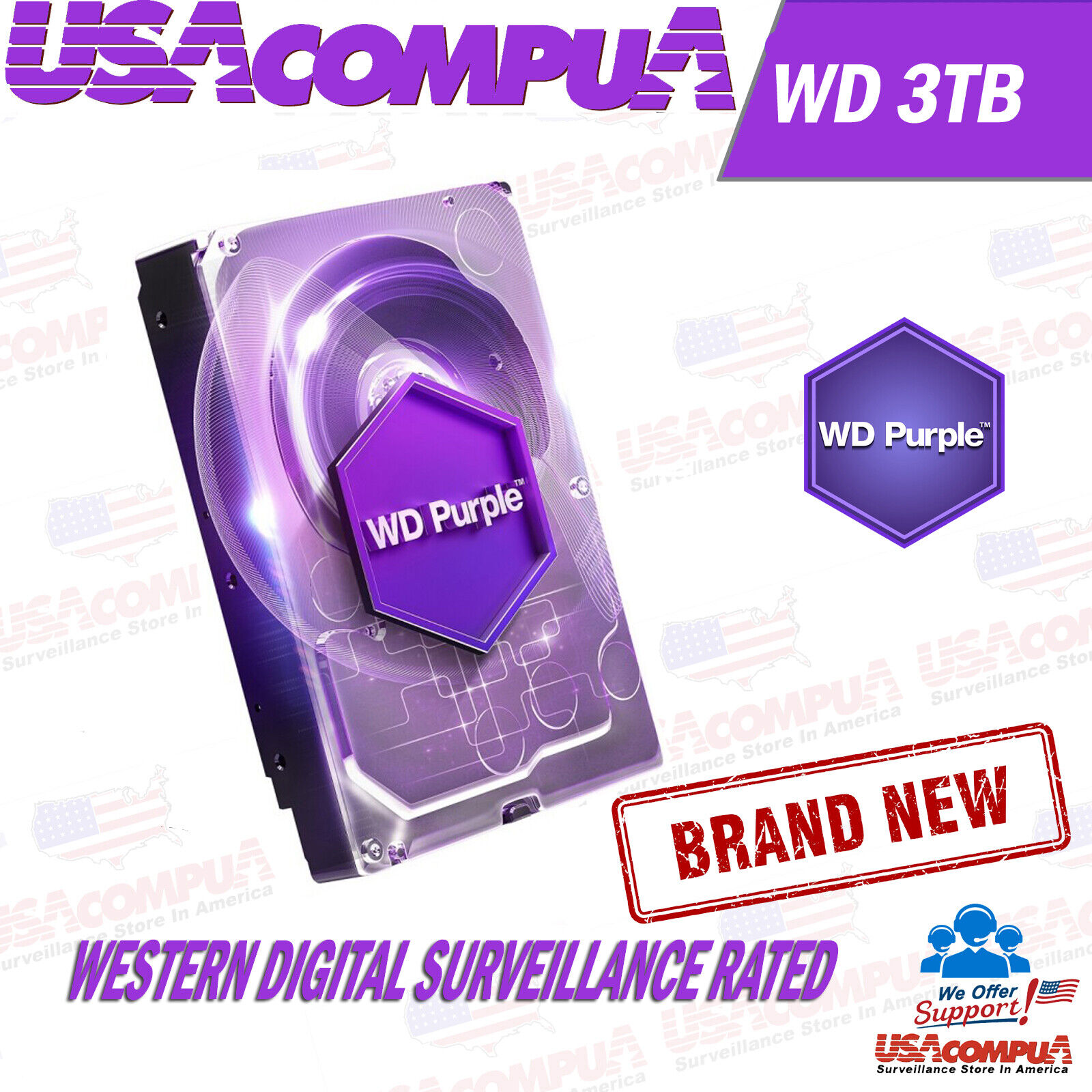 Western Digital Purple  3TB / 4TB / 6TB / 8TB / 10TB SATA 6Gb/s 3.5