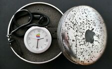RARE VINTAGE APPLE COMPUTER MACOS CLASSIC RAINBOW LOGO POCKETWATCH WITH FOB picture