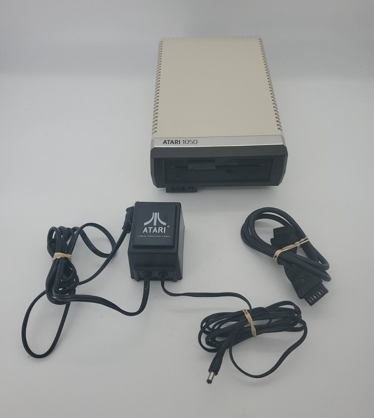 Vintage Atari 1050 Disk Drive with Atari C017945 Power Supply PSU - Powers On