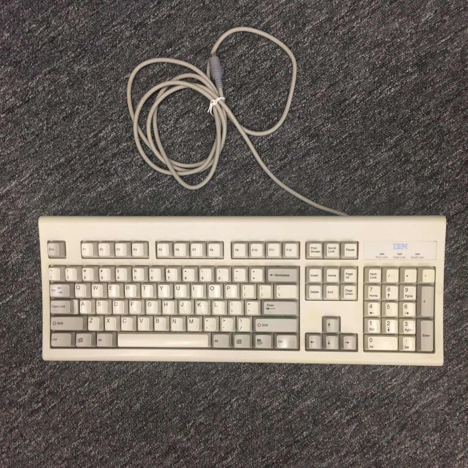 Vintage IBM KB-8923 Computer Keyboard Clicky Key White
