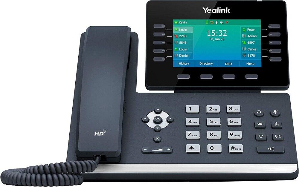 Yealink T54W IP Phone, 16 VoIP Accounts. 4.3-Inch Color Display - Black