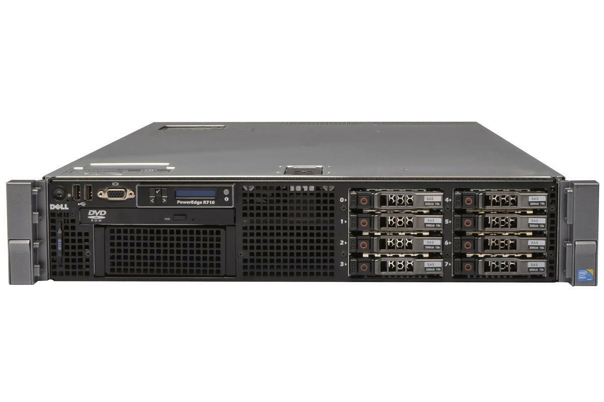 DELL PowerEdge R710 Server 2×Xeon 6-Core 3.33GHz + 144GB RAM + 8×1.2TB SAS RAID