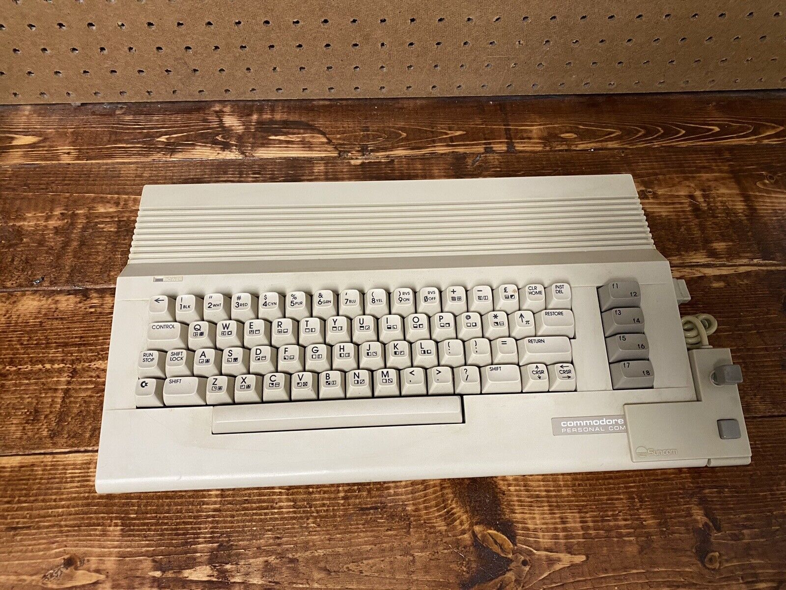 Vintage Commodore 64 Keyboard Computer With Suncom Joystick Video Game