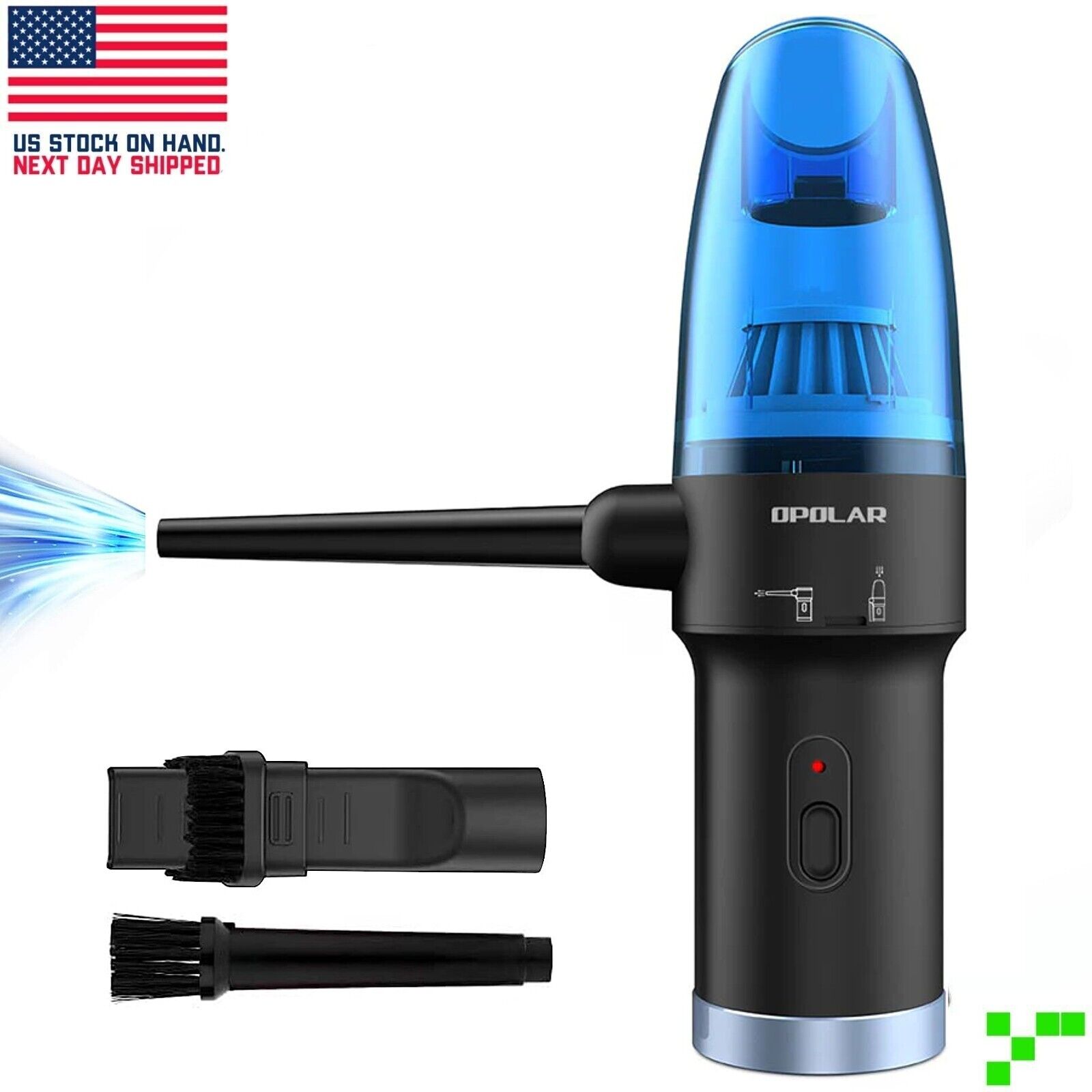2-In-1 Air Duster & Vacuum 60000 RPM Rechargeable Auto Computer Keyboard USB