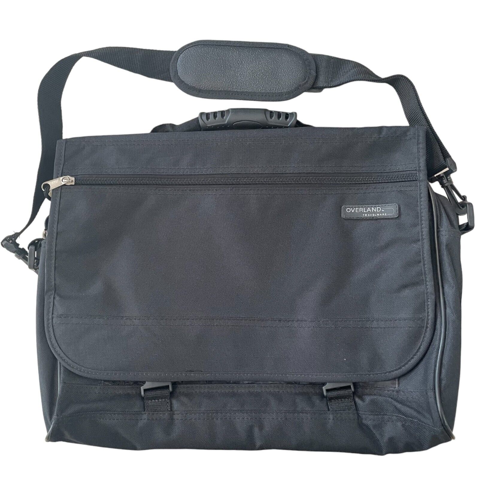 VTG Overland Travelware Black Briefcase Laptop Bag Case Multiple Compartments