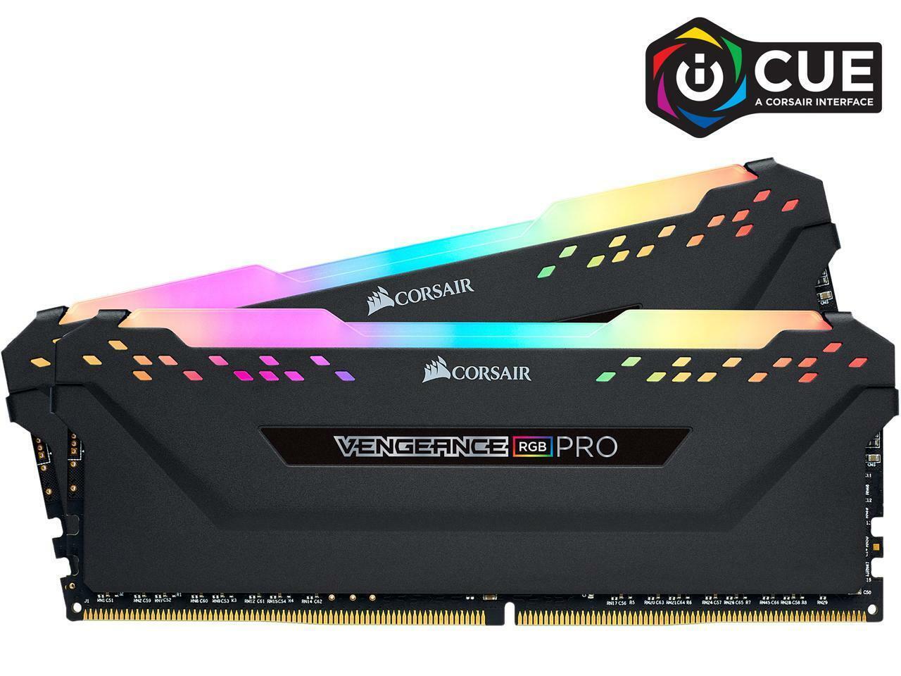 CORSAIR Vengeance RGB Pro 32GB (2 x 16GB) 288-Pin PC RAM DDR4 3200 (PC4 25600) I