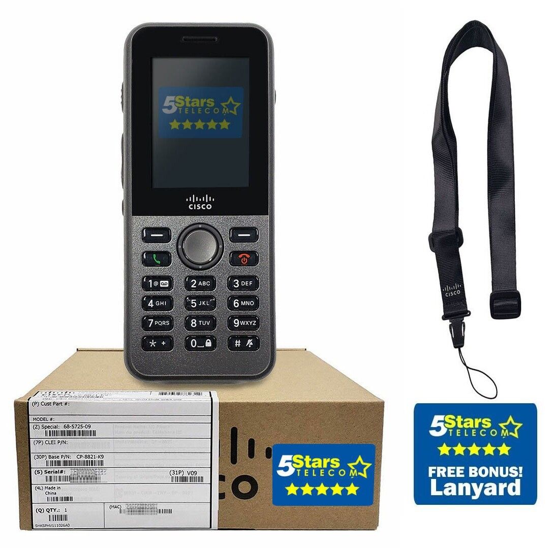 Cisco 8821 Wireless IP Phone (CP-8821-K9=) - Brand New, 1 Year Warranty