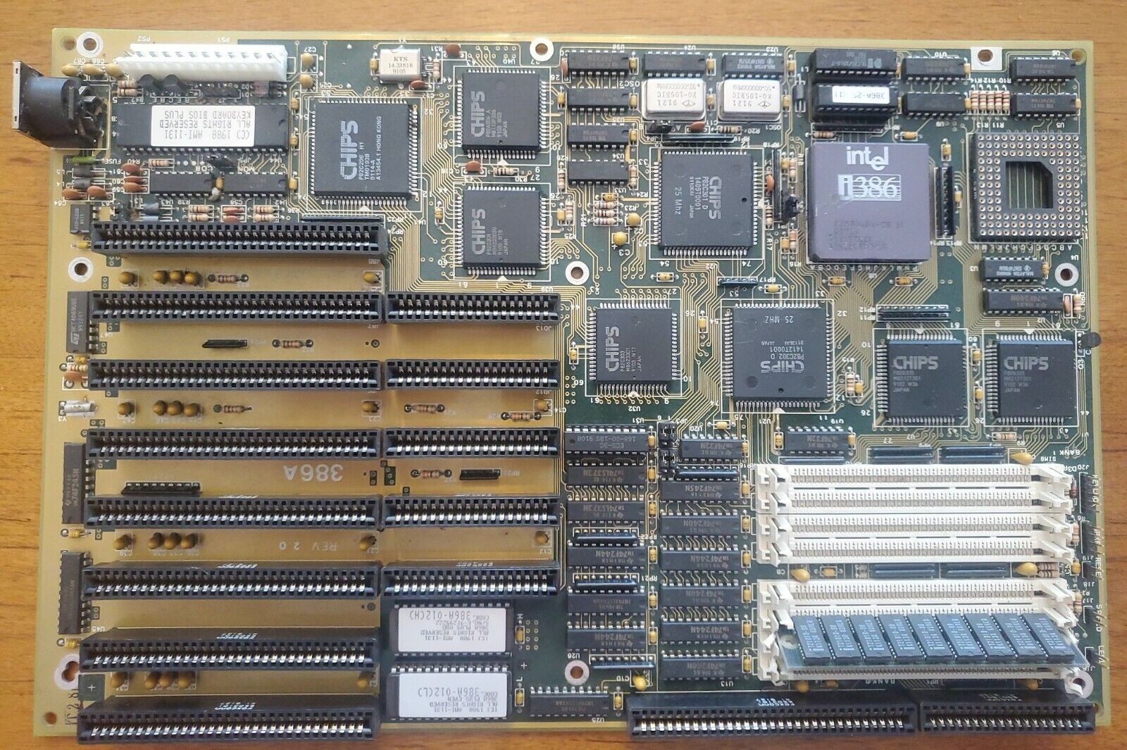 VINTAGE 386 Motherboard With 386DX CPU AMI Bios 386A RAM