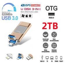 2TB USB 3.0 Flash Drive Memory Photo Stick for iPhone Android iPad Type C 3 IN1 picture