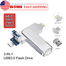 64GB 512GB 128GB 3 in1 USB 3.0 Flash Drive Memory Stick for iPhone iPad External picture