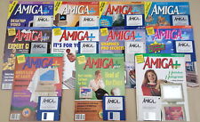 (11) Amiga+ Plus Magazines w/Disks ©1989-1991 Commodore Amiga 500 1000 2000 3000 picture
