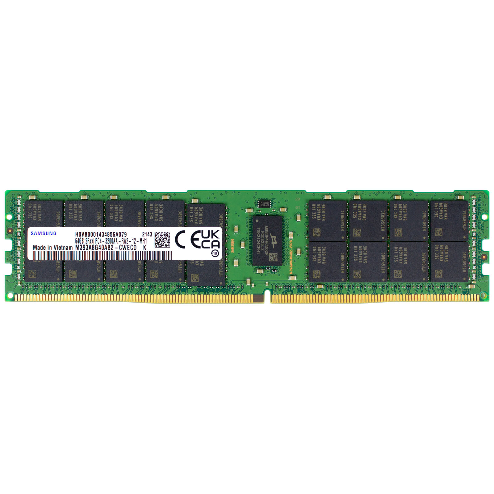 Samsung M393A8G40AB2-CWE 64GB 2Rx4 PC4-25600 ECC Registered Server Memory RAM