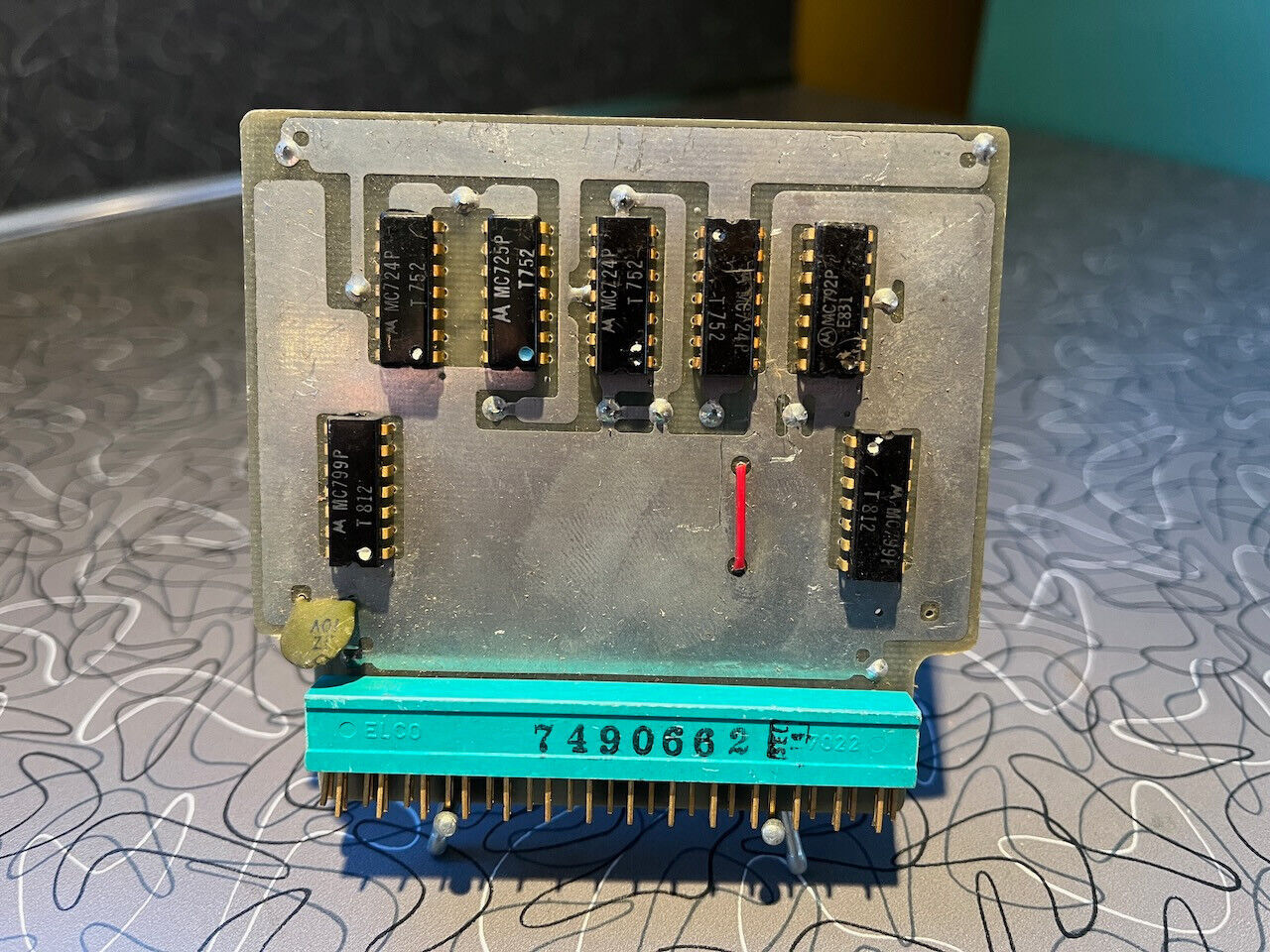 1960's Vintage GE-600 Series Mainframe Computer PCB Circuit Board Gold IBM 892C