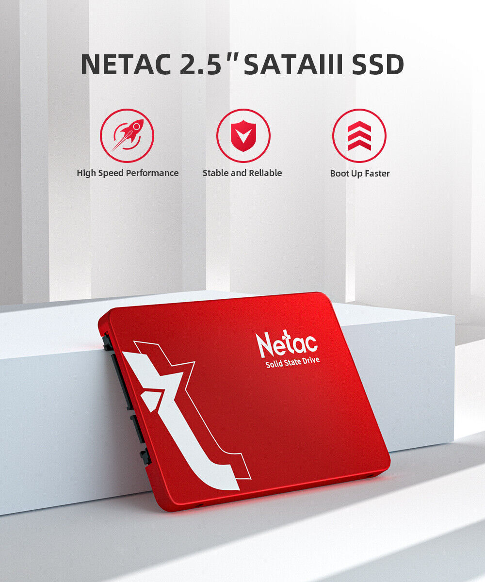 Netac 120GB SSD 3D NAND 2.5'' SATA III 6GB/s Internal Solid State Drive 500MB/s