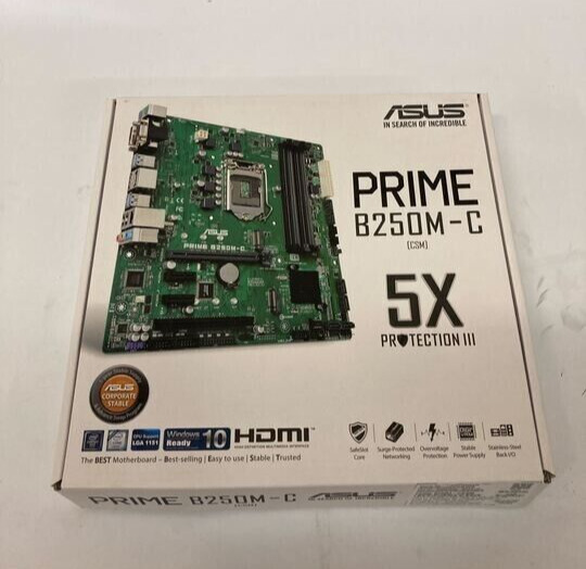 Open box ASUS PRIME B250M-C/CSM LGA1151 4 x DIMM Motherboard