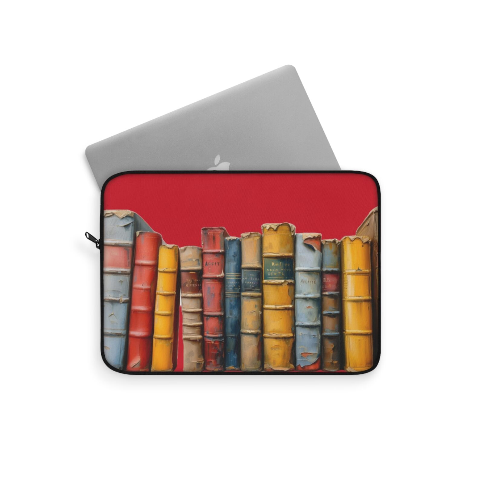 Vintage Books Laptop Sleeve in Dark Red