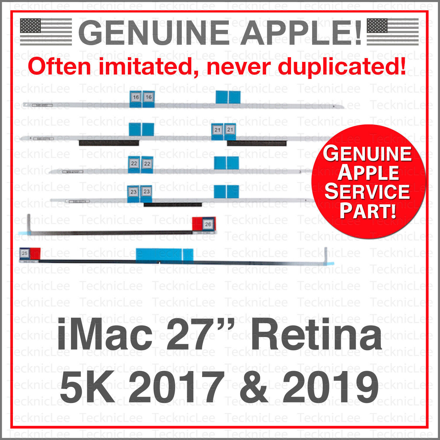 NEW Apple OEM 076-00332 Adhesive Repair Kit for iMac 27” 2017 & 2019 5K A1419